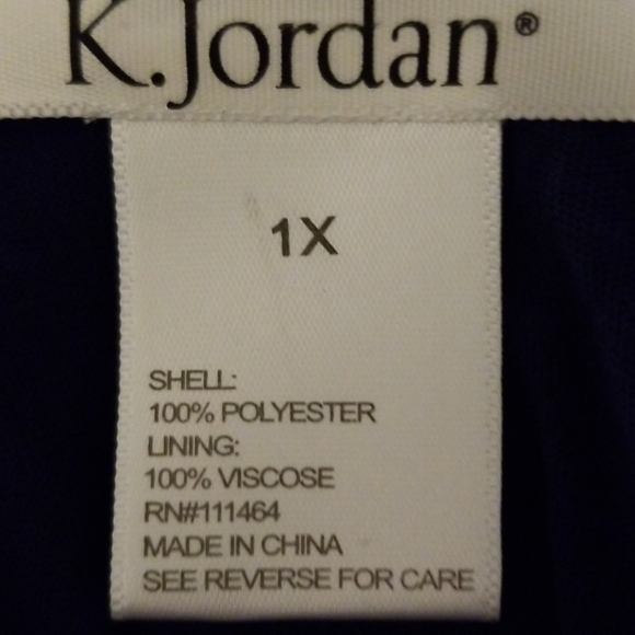 K Jordan Blouse Sheer Layer Over Tank Top Navy size 1X - Picture 4 of 5